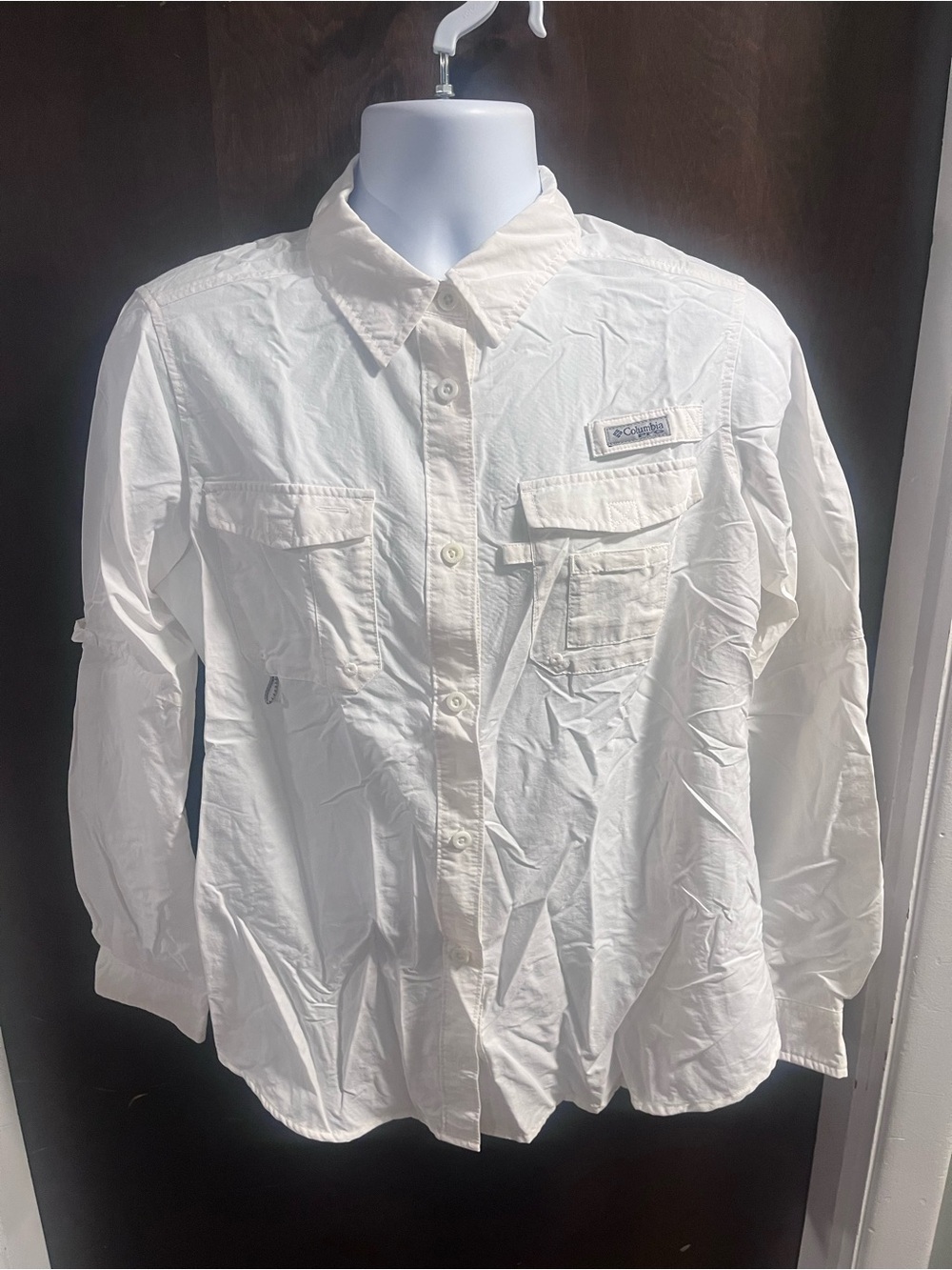 Columbia Women's PFG White Long Sleeve Shirt Size Large